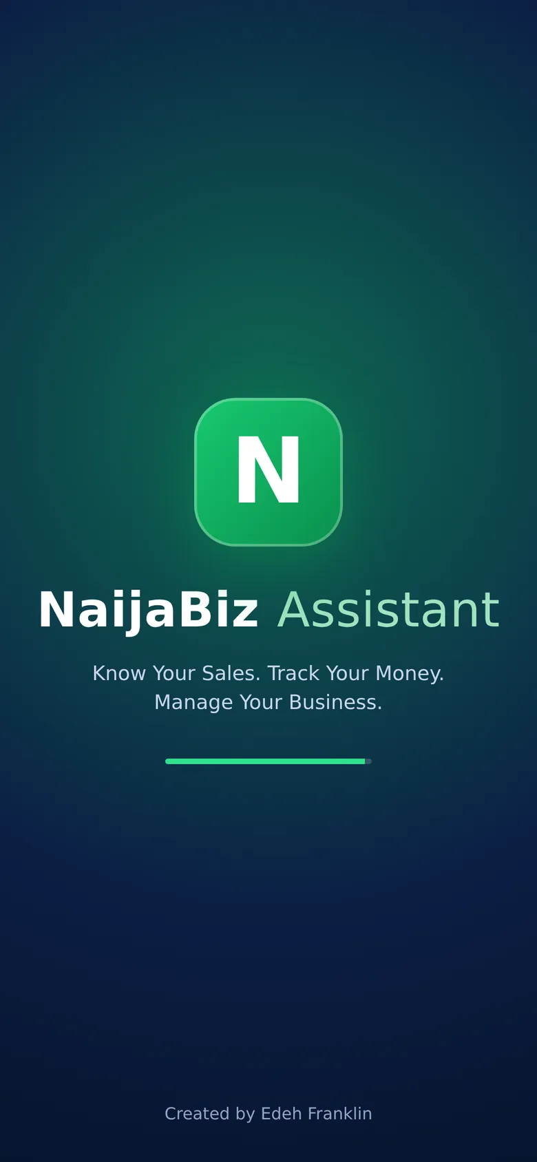 The welcome screen