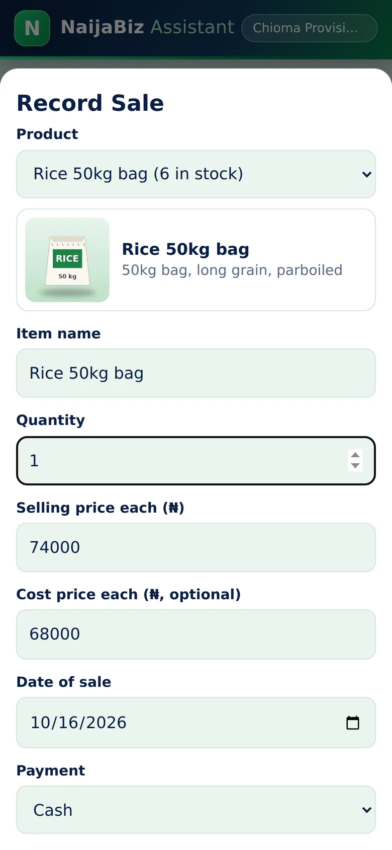 Pick the product