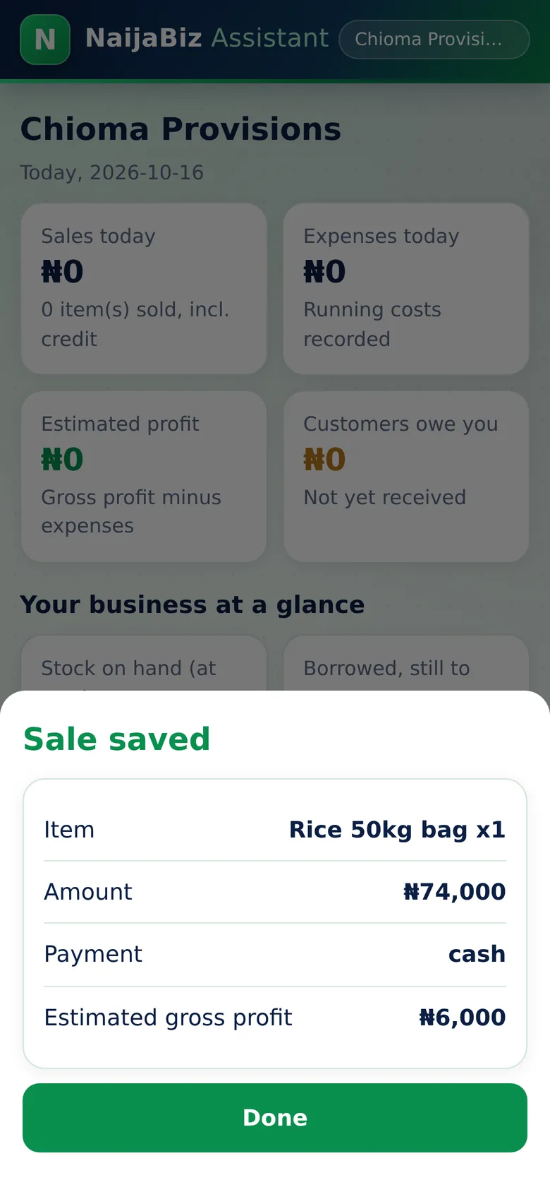 Sale saved