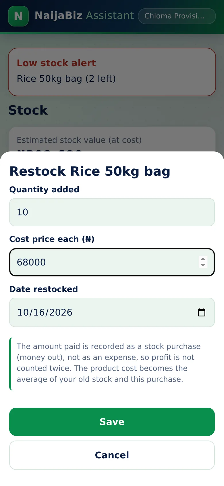 Restock